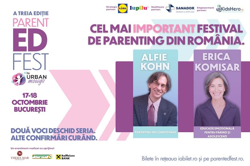 Doua vedete ale parentingului international, Alfie Kohn si Erica Komisar, vin la ParentED Fest
